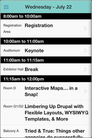 2015 JBS Drupal GovCon Schedule App screenshot 3
