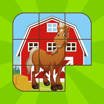 Kids Sliding Puzzle Horses LOGO-APP點子