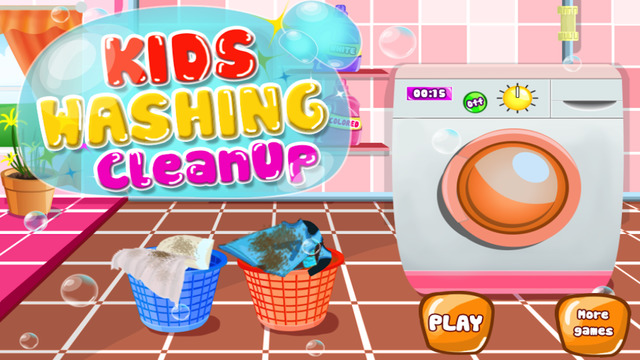 Kids Washing Cleanup - Cleaning laundry and clothes wash game