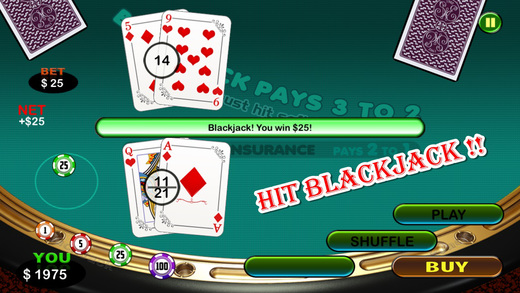 【免費遊戲App】Blackjack Las Vegas Casino Style Gambling - Win Card Game Free-APP點子