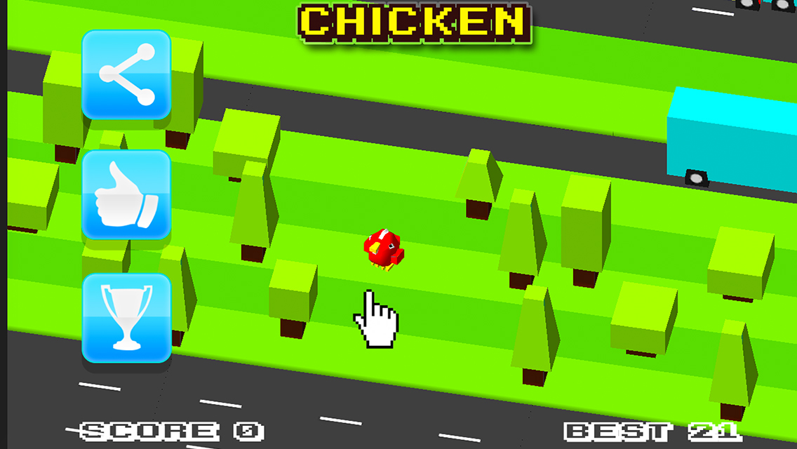 crossy road translucent chicken