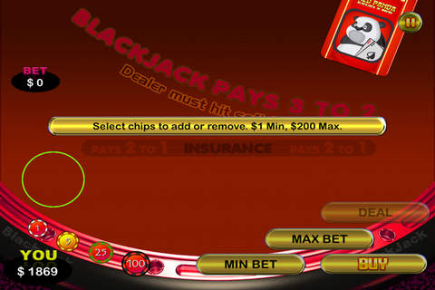 21 Wild Panda Blackjack in Macau Casino Gin Rummy Card Pontoon screenshot 2