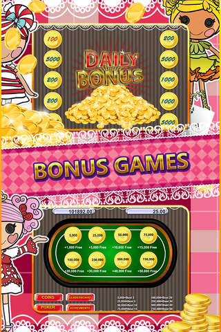 Slot Machines & Poker Mega Casino “ Lalaloopsy Dolls Slots Edition ” Pro screenshot 3
