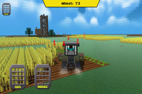 Block Farming Simulator 2015 - 3D Tractor and Harvester Craft Mini Game screenshot 2