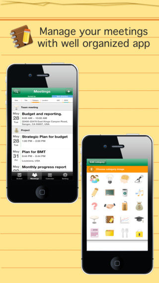 Smart meeting minutes multi sync - Schedule action item check list