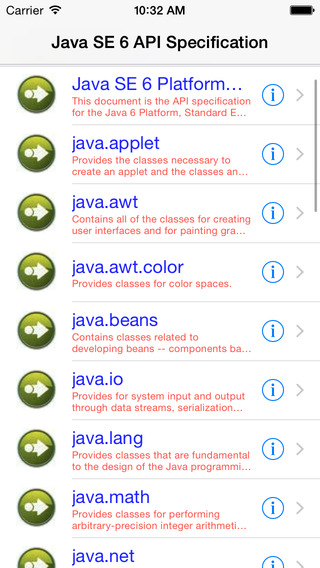 API Specification for Java SE 6