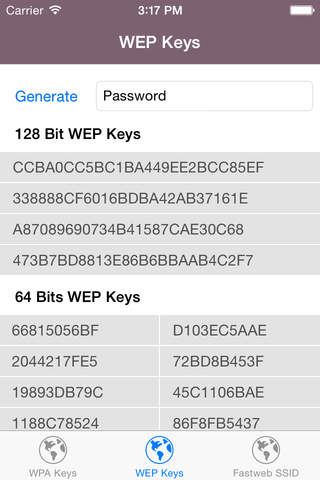 Keys for your router - WPA/WEP keys screenshot 2