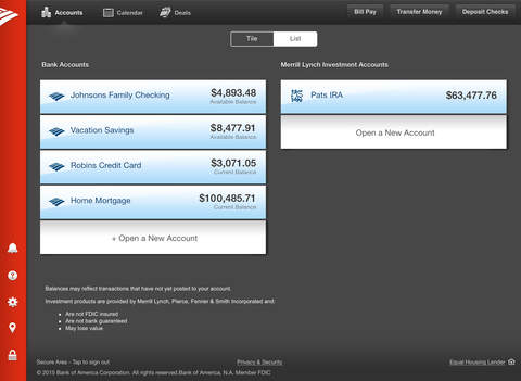 Bank of America for iPad
