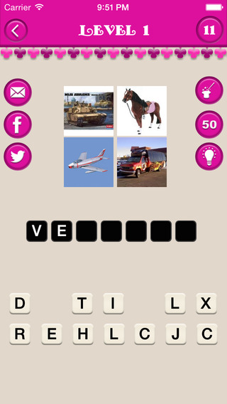 【免費遊戲App】Guess The 1 Word - Four Pics 1 Word Quiz-APP點子