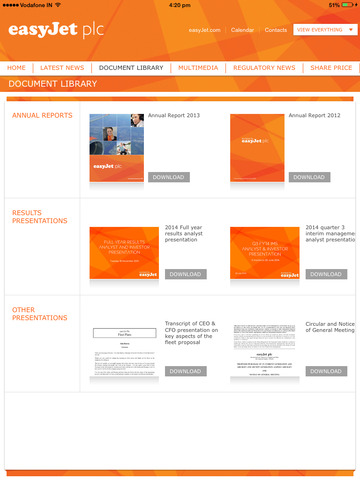 easyJet Investor Relations App screenshot 3