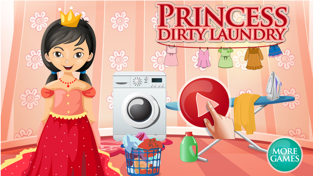 Princess Dirty Laundry - Crazy washing and cleanup games for kids