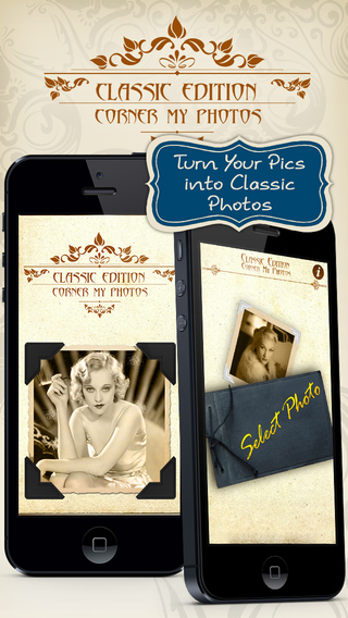 Corner My Photos - Classic Edition - Add beautiful vintage photo corners to your pictures.