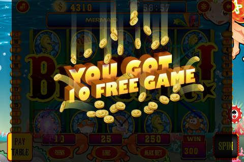 All Mermaids Lucky Slot Machines Casino HD - Play Vacation House of Slots Fun Games Free screenshot 3