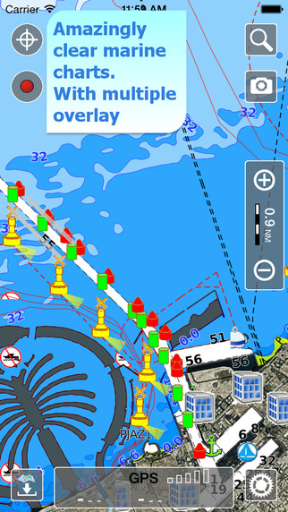 Aqua Map Emirates - Marine GPS Offline Nautical Charts for Traveling Boating Fishing and Sailing
