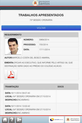 Legislativo Câmara Santos screenshot 2
