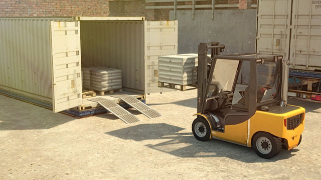 3D Forklift Parking - Construction Driving School Simulator Transport Games