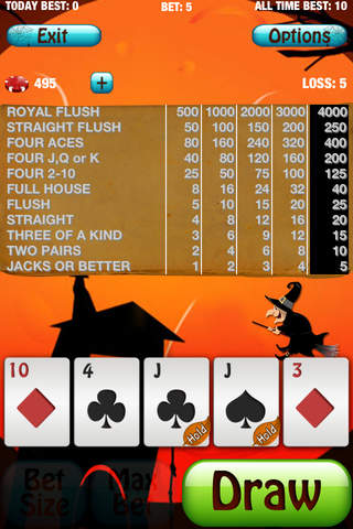 Video Poker Pro - Halloween Style screenshot 4