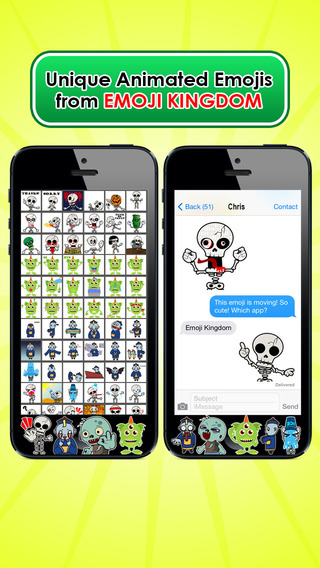 Emoji Kingdom 13 Skull Halloween Emoticon Animated for iOS 8