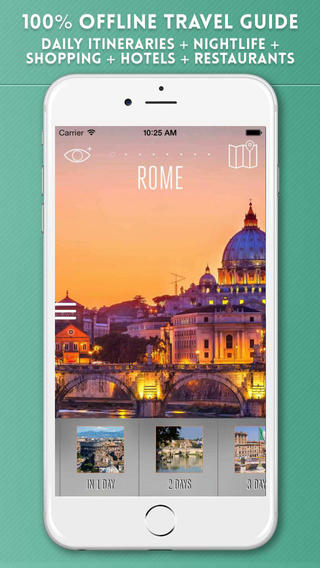 Rome Travel Guide with Offline City Street and Metro Maps.