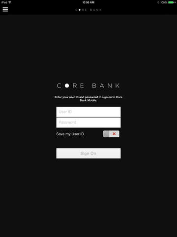 Core Bank Mobile for iPad