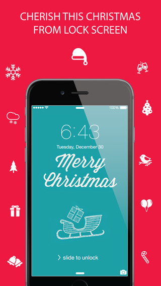 Christmas Wallpaper ® - Beautiful HD Xmas santa claus ornaments design themes frames shelves backgro