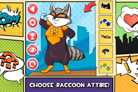 Raccoon Superhero Salon CROWN screenshot 2