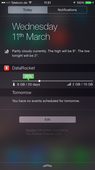 DataRocket - Track mobile data usage widget