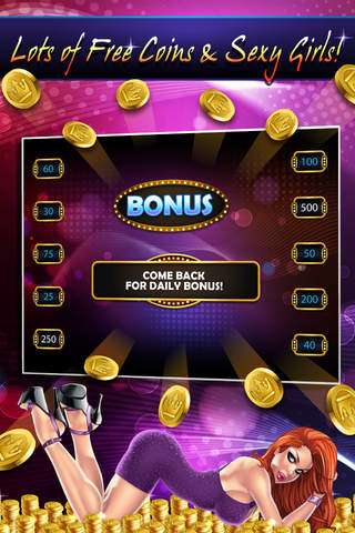 ''A Lucky Sexy Slots : Hit the Jackpot with Free Gold 777 Vegas Casino Slot Machine Simulation Game screenshot 2