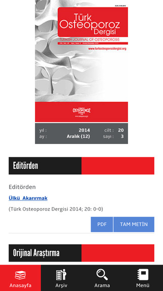 TOD - Turkish Journal of Osteoporosis - Türk Osteoporoz Dergisi
