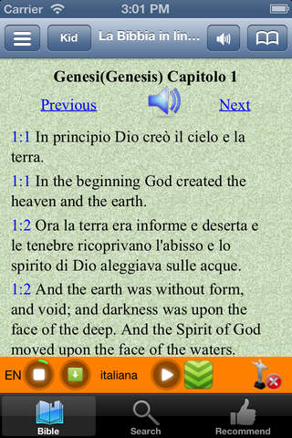 Italiano Inglese Audio  Bibbia screenshot 2