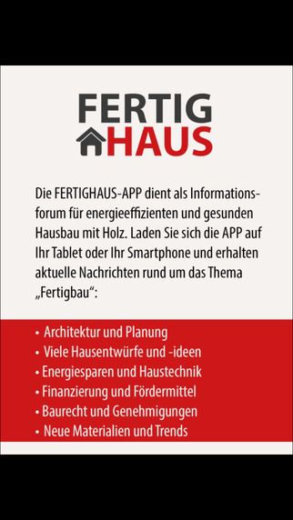 【免費生產應用App】Fertighaus – intelligent bauen-APP點子