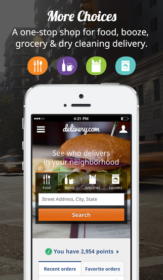 Delivery.com - Food, Booze, Grocery and Laundry pickup and deliveryのおすすめ画像1