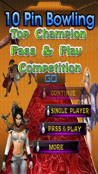 10 pin Bowling Top Champion Pass Play Competition Pro