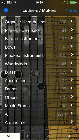 Guarneri - List of the music luthiers -stores in DE AT CH