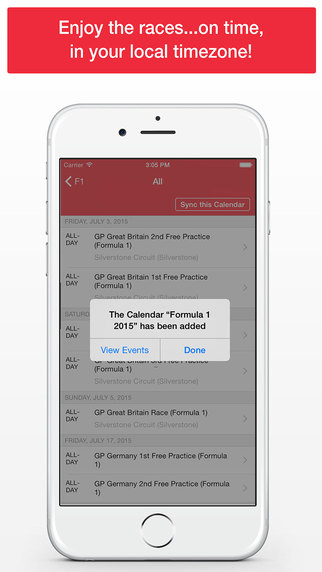 【免費運動App】Formula 2015 Race Calendar (AutoCal)-APP點子