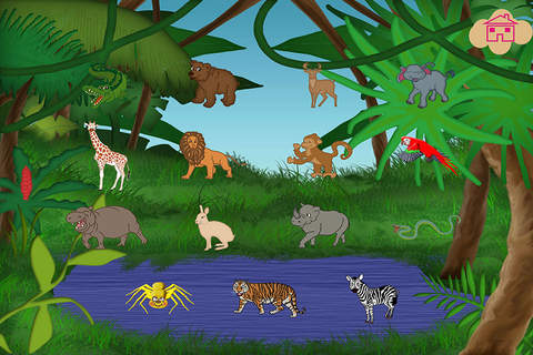 Animals Wood Puzzle Preschool Learning Wild Experience Match Game screenshot 2