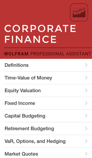 【免費財經App】Wolfram Corporate Finance Professional Assistant-APP點子