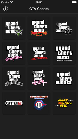 GTA Cheats - for All Grand Theft Auto Games