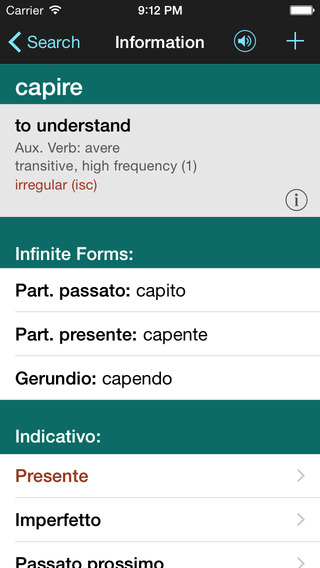 【免費教育App】Italian Verbs & Conjugation - VerbForms Italiano Little-APP點子