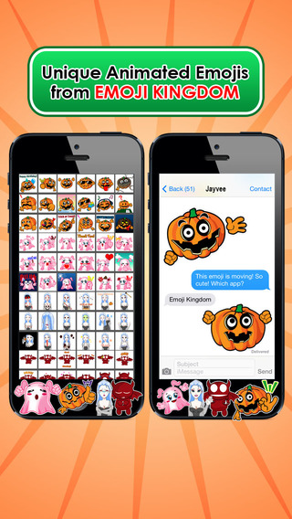 Emoji Kingdom 15 Pumpkin Halloween Emoticon Animated for iOS 8