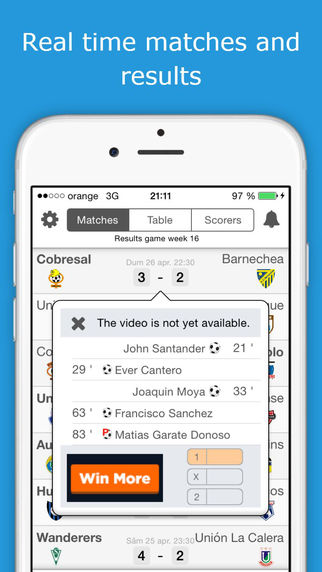免費下載運動APP|Chile Football League - Primera Division - Check fixtures, results, standings, scorers and videos with one tap only app開箱文|APP開箱王