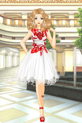 礼服装扮-红色和白色 screenshot 2