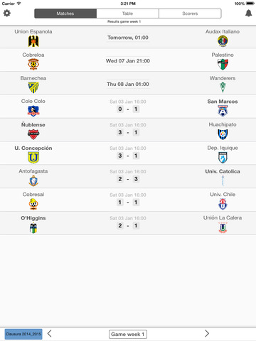 免費下載運動APP|Chile Football League - Primera Division - Check fixtures, results, standings, scorers and videos with one tap only app開箱文|APP開箱王