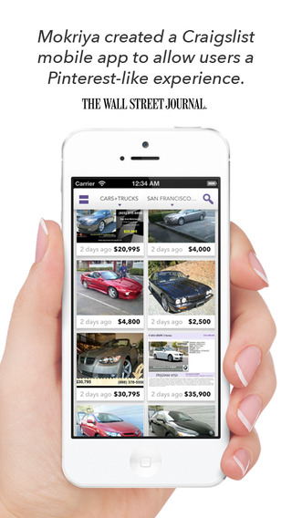 Mokriya Craigslist for iPhone and iPad - Sell Shop Buy; Find Jobs Apartments Cars