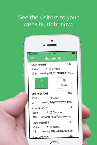 Hipmob Live Chat - Talk To Your Website Visitors & Mobile Users screenshot 2