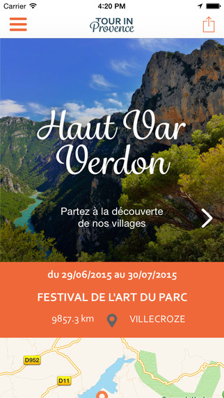 Tour in Provence l'application mobile du Haut Var Verdon