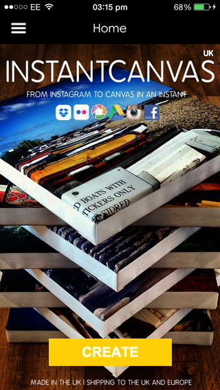 InstantCanvas – iPhone Facebook and Instagram photos to Canvas in an instant