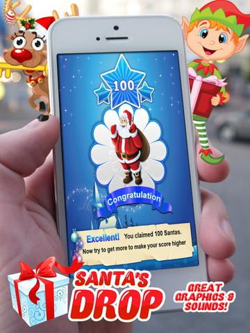 【免費遊戲App】Santa's Drop Free ~ An Educational Christmas Game for Kids and Candy Sticks-APP點子