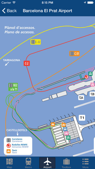 巴塞罗那离线地图 - 城市 地铁 机场