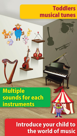 Toddlers musical tunes - an interactive musical toy with HD instrument sounds games and rhymes